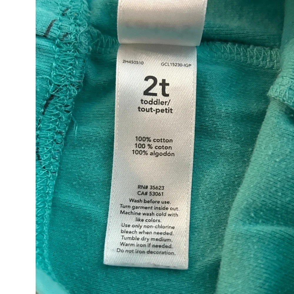 Carters Toddler Boys Teal Hippo Hello Pajama Shorts Size 2T (1306)